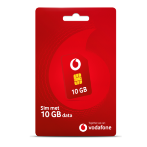 Vodafone Prepaid Simkaart 10 GB – 5G Netwerk | Geen Abonnement Vodafone sim met 10GB Data