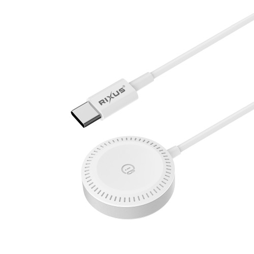 Oplader USB-C 2 In 1 voor Apple Watch en Samsung Galaxy Watch – 2.5 Watt – 1.2M Rixus RXWC05 USB-C Charger For Apple Watch And Samsung Galaxy Watch 1.2m White